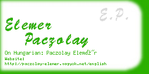 elemer paczolay business card